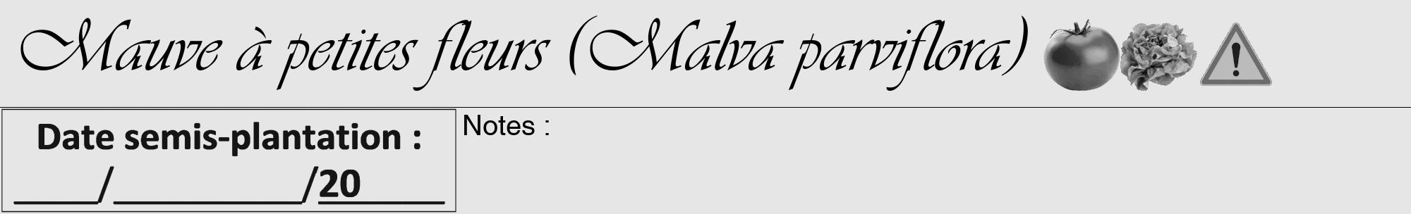 Étiquette de : Malva parviflora - format a - style noire18viv avec comestibilité simplifiée