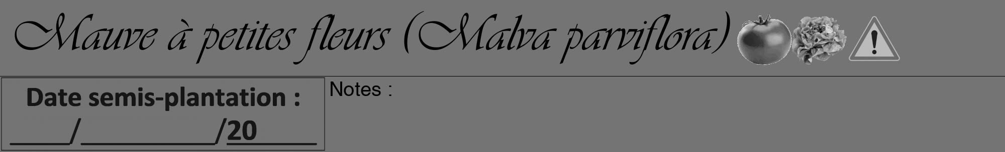 Étiquette de : Malva parviflora - format a - style noire26viv avec comestibilité simplifiée
