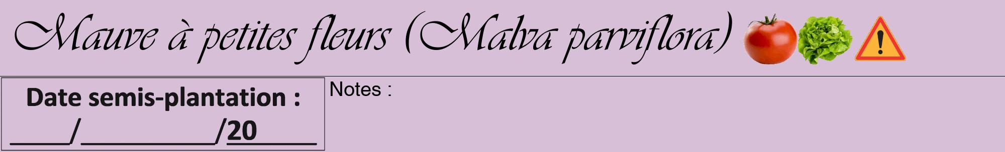 Étiquette de : Malva parviflora - format a - style noire54viv avec comestibilité simplifiée