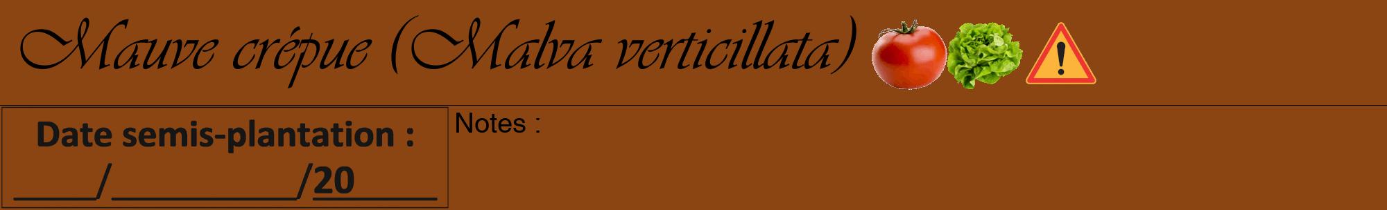 Étiquette de : Malva verticillata - format a - style noire30viv avec comestibilité simplifiée