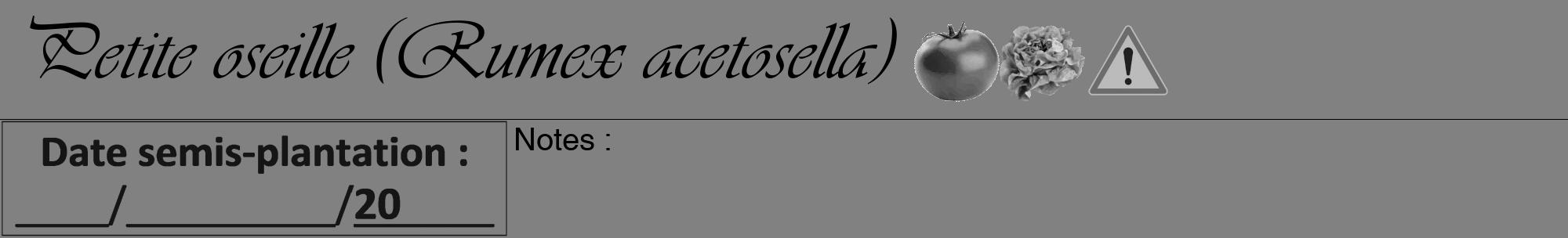 Étiquette de : Rumex acetosella - format a - style noire50viv avec comestibilité simplifiée
