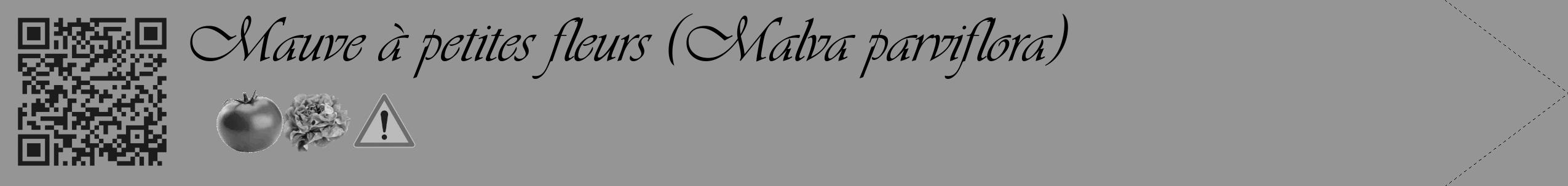 Étiquette de : Malva parviflora - format c - style noire16_simple_simpleviv avec qrcode et comestibilité simplifiée