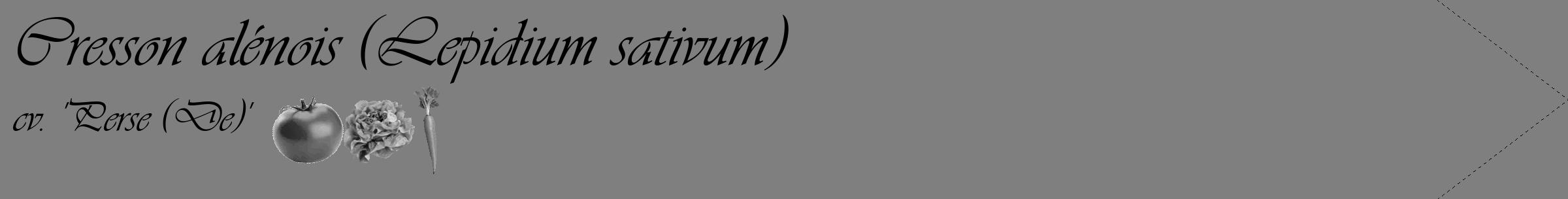 Étiquette de : Lepidium sativum cv. 'Perse (De)' - format c - style noire31_simple_simpleviv avec comestibilité simplifiée