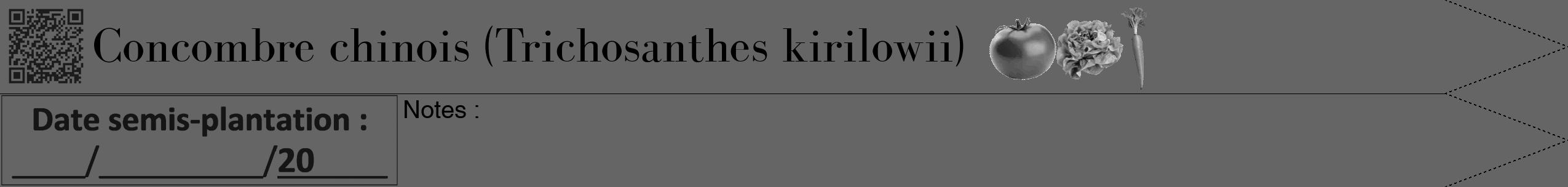 Étiquette de : Trichosanthes kirilowii - format b - style noire32simplebod avec qrcode et comestibilité simplifiée