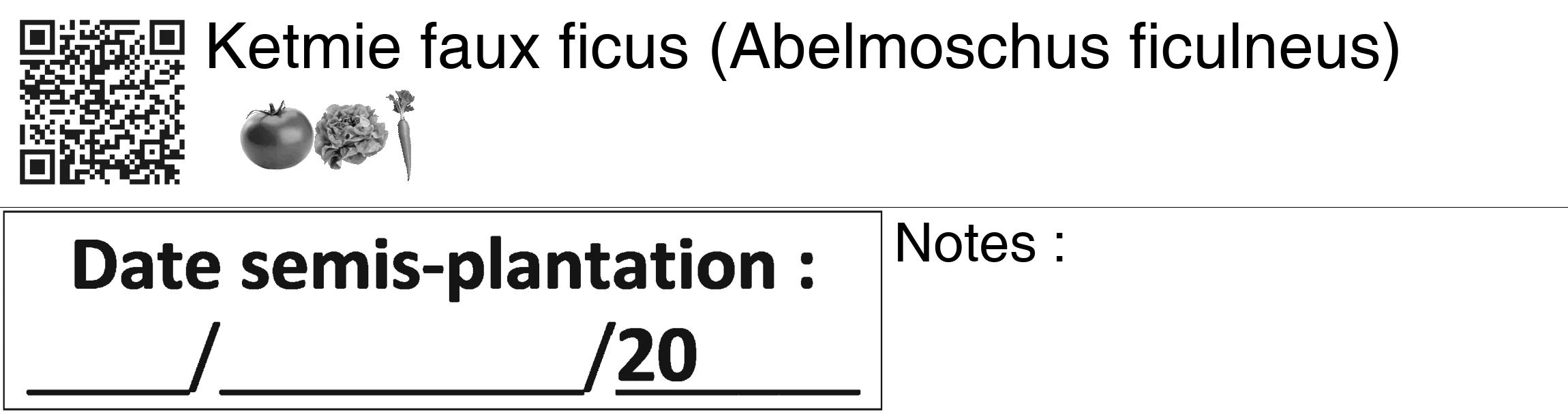 Étiquette de : Abelmoschus ficulneus - format c - style noire60_basiquegrrvhel avec qrcode et comestibilité simplifiée