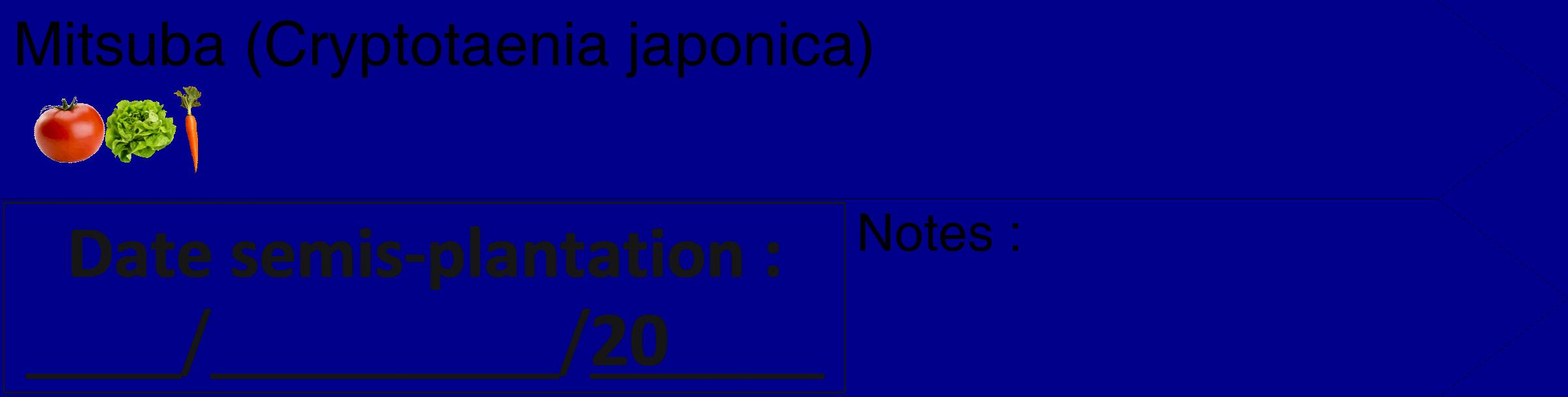 Étiquette de : Cryptotaenia japonica - format c - style noire7_simple_simplehel avec comestibilité simplifiée
