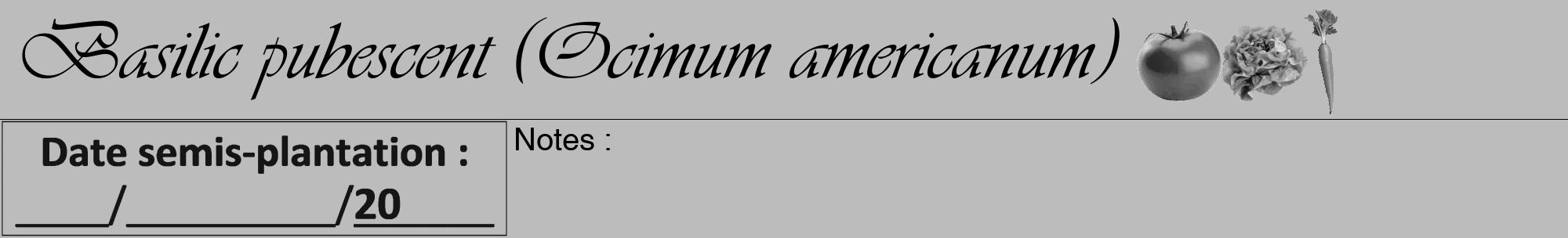 Étiquette de : Ocimum americanum - format a - style noire1viv avec comestibilité simplifiée