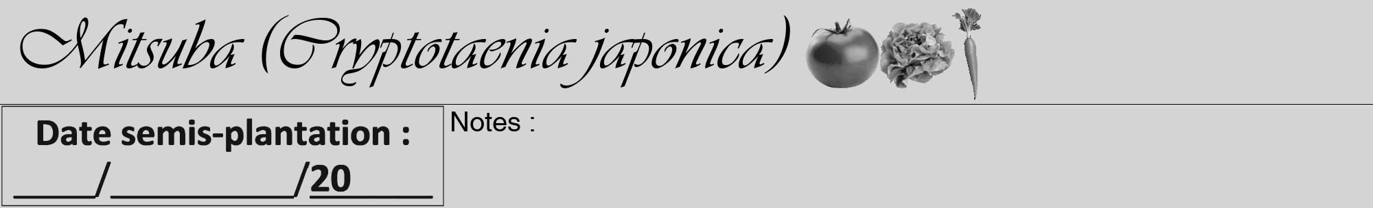 Étiquette de : Cryptotaenia japonica - format a - style noire40viv avec comestibilité simplifiée