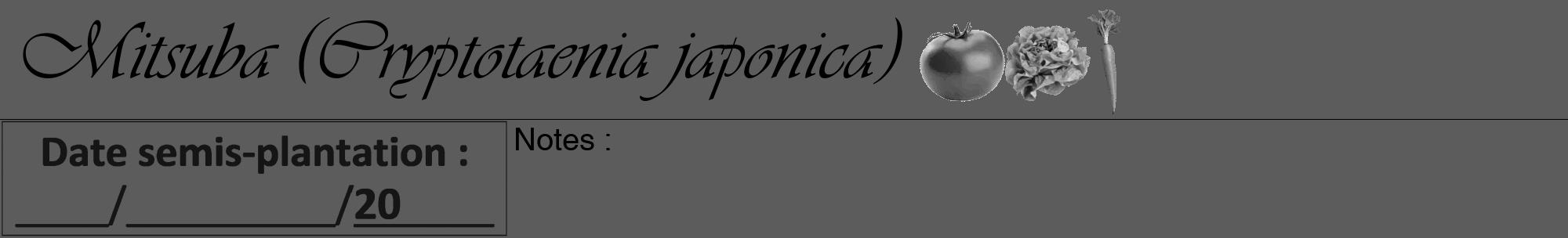 Étiquette de : Cryptotaenia japonica - format a - style noire49viv avec comestibilité simplifiée
