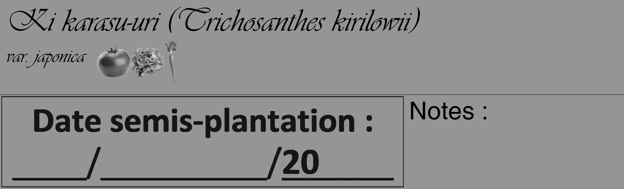 Étiquette de : Trichosanthes kirilowii var. japonica - format c - style noire16_basique_basiqueviv avec comestibilité simplifiée