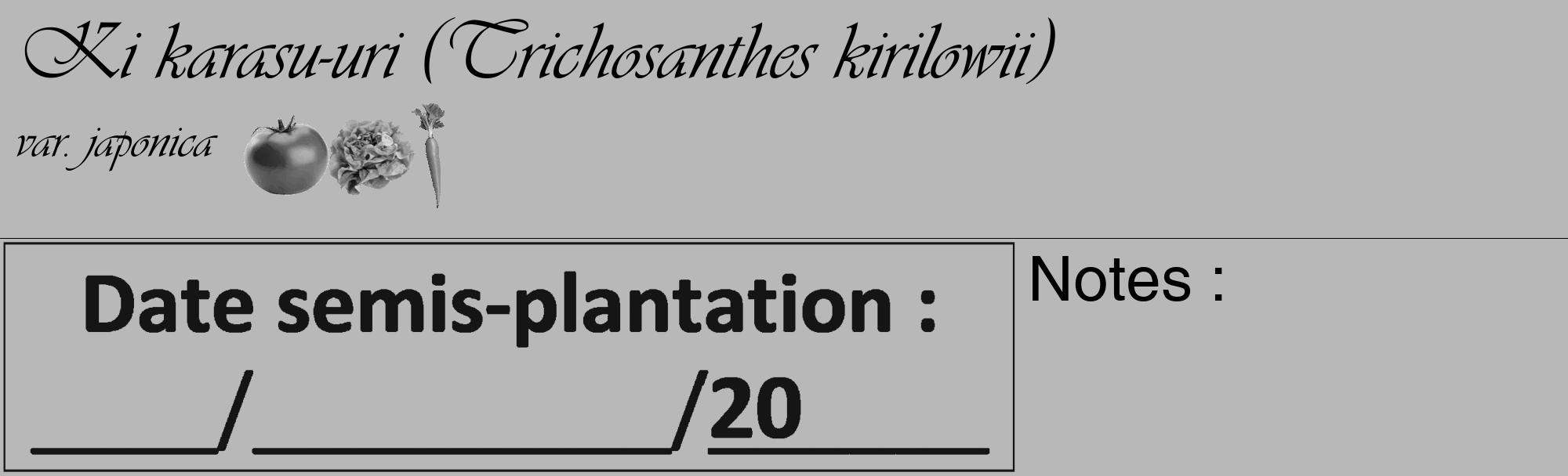 Étiquette de : Trichosanthes kirilowii var. japonica - format c - style noire39_basique_basiqueviv avec comestibilité simplifiée