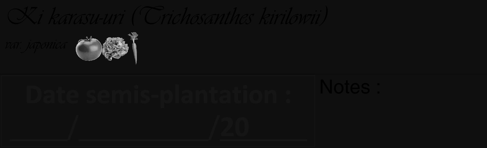 Étiquette de : Trichosanthes kirilowii var. japonica - format c - style noire7_basique_basiqueviv avec comestibilité simplifiée