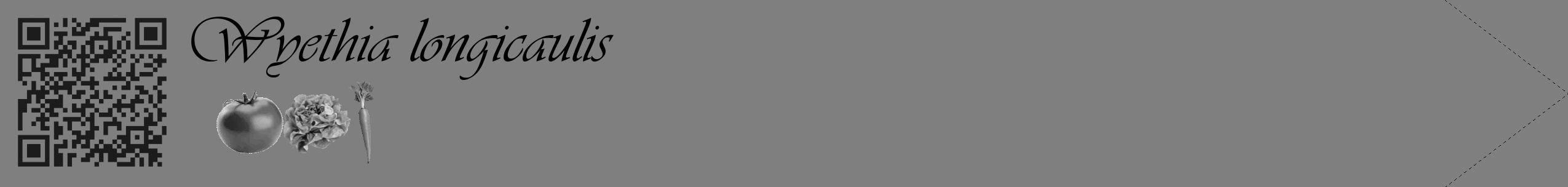 Étiquette de : Wyethia longicaulis - format c - style noire31simple_basique_basiqueviv avec qrcode et comestibilité simplifiée