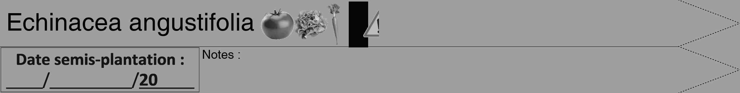 Étiquette de : Echinacea angustifolia - format b - style noire24hel avec comestibilité simplifiée