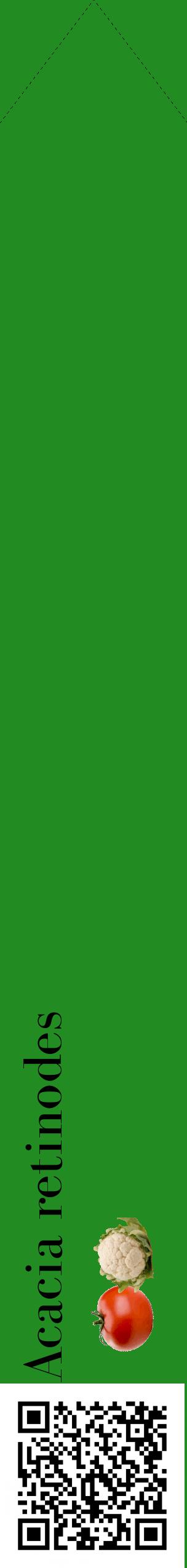 Étiquette de : Acacia retinodes - format c - style noire10_simplebod avec qrcode et comestibilité simplifiée