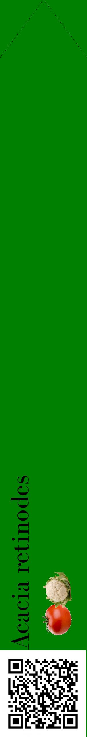 Étiquette de : Acacia retinodes - format c - style noire9_simplebod avec qrcode et comestibilité simplifiée