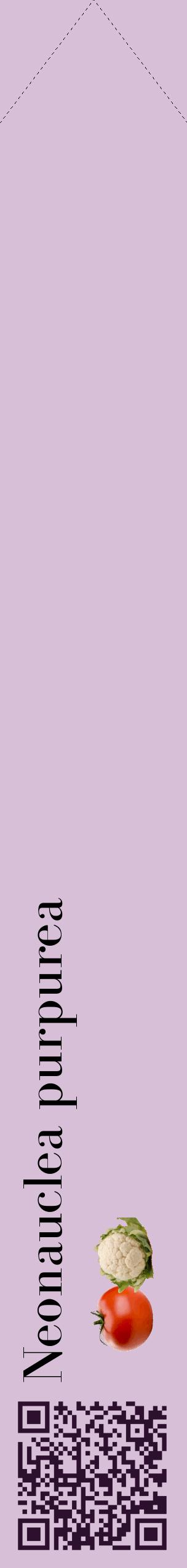 Étiquette de : Neonauclea purpurea - format c - style noire54_simplebod avec qrcode et comestibilité simplifiée