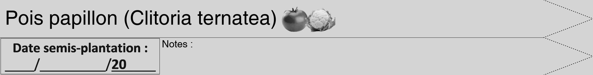 Étiquette de : Clitoria ternatea - format b - style noire40hel avec comestibilité simplifiée