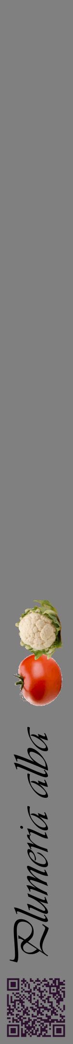 Étiquette de : Plumeria alba - format a - style noire57viv avec qrcode et comestibilité simplifiée