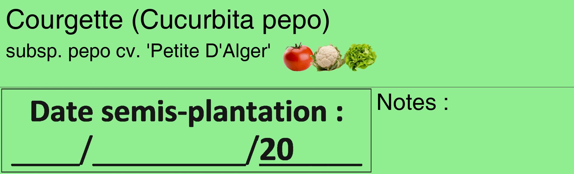 Étiquette de : Cucurbita pepo subsp. pepo cv. 'Petite D'Alger' - format c - style noire15_basique_basiquehel avec comestibilité simplifiée