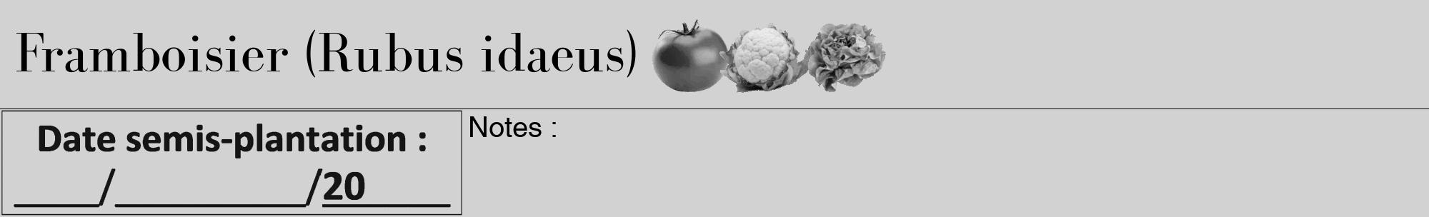 Étiquette de : Rubus idaeus - format a - style noire14bod avec comestibilité simplifiée