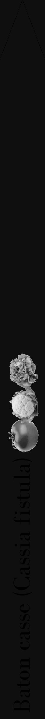 Étiquette de : Cassia fistula - format b - style noire7bod avec comestibilité simplifiée - position verticale