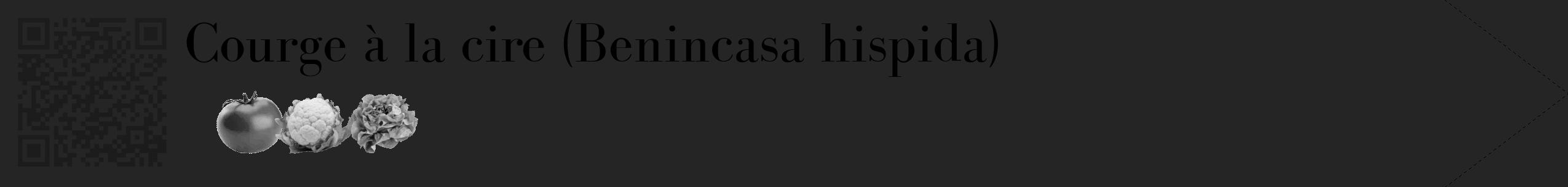 Étiquette de : Benincasa hispida - format c - style noire47_simple_simplebod avec qrcode et comestibilité simplifiée