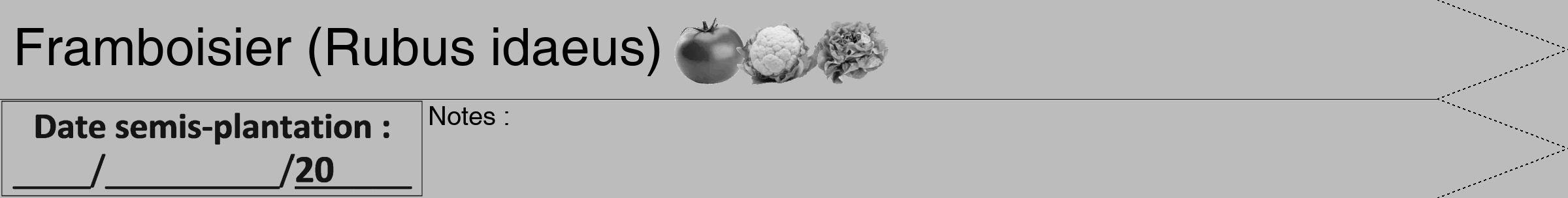 Étiquette de : Rubus idaeus - format b - style noire1hel avec comestibilité simplifiée
