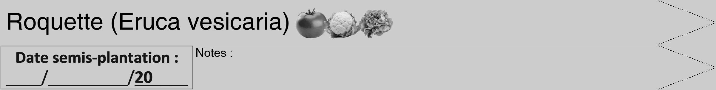 Étiquette de : Eruca vesicaria - format b - style noire0hel avec comestibilité simplifiée