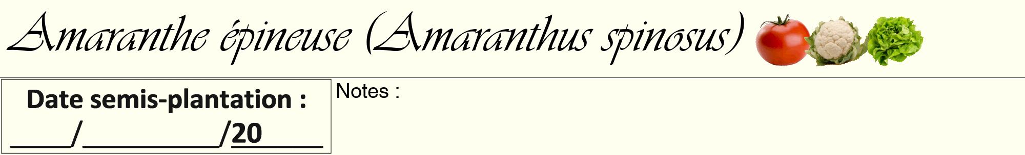 Étiquette de : Amaranthus spinosus - format a - style noire19viv avec comestibilité simplifiée