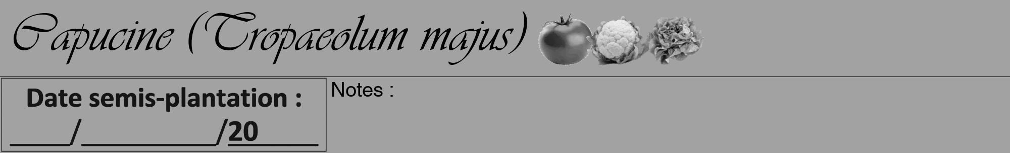 Étiquette de : Tropaeolum majus - format a - style noire38viv avec comestibilité simplifiée