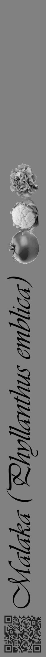 Étiquette de : Phyllanthus emblica - format a - style noire50viv avec qrcode et comestibilité simplifiée - position verticale