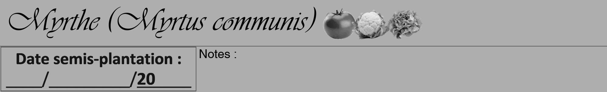 Étiquette de : Myrtus communis - format a - style noire53viv avec comestibilité simplifiée