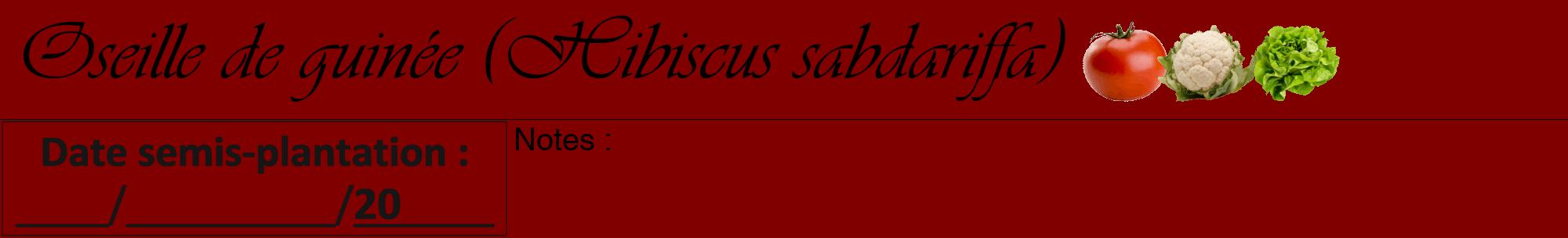 Étiquette de : Hibiscus sabdariffa - format a - style noire29viv avec comestibilité simplifiée