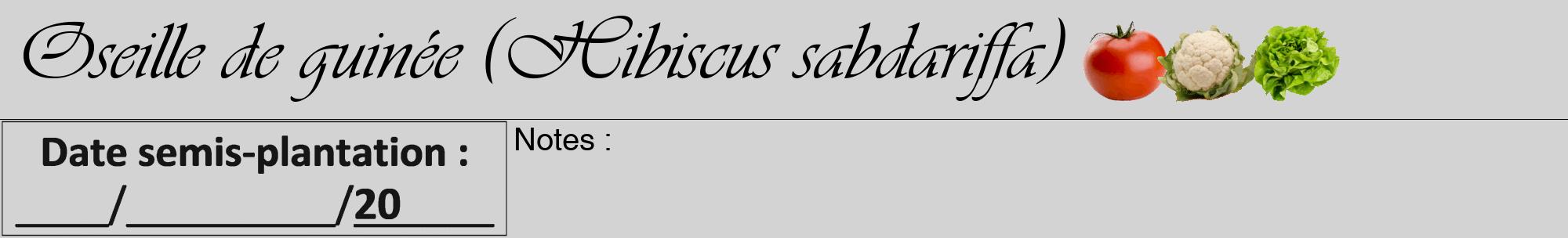 Étiquette de : Hibiscus sabdariffa - format a - style noire56viv avec comestibilité simplifiée