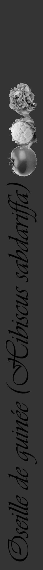 Étiquette de : Hibiscus sabdariffa - format a - style noire46viv avec comestibilité simplifiée - position verticale