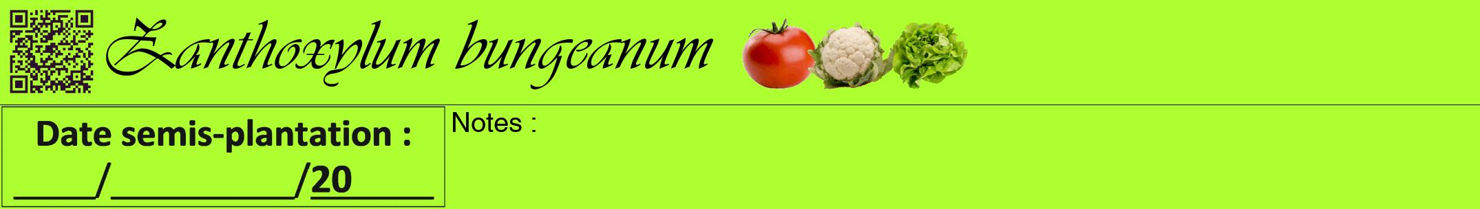 Étiquette de : Zanthoxylum bungeanum - format a - style noire17viv avec qrcode et comestibilité simplifiée