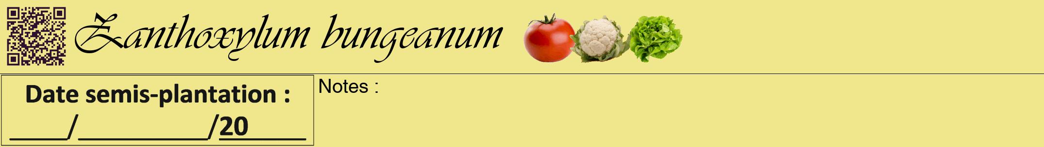 Étiquette de : Zanthoxylum bungeanum - format a - style noire20viv avec qrcode et comestibilité simplifiée