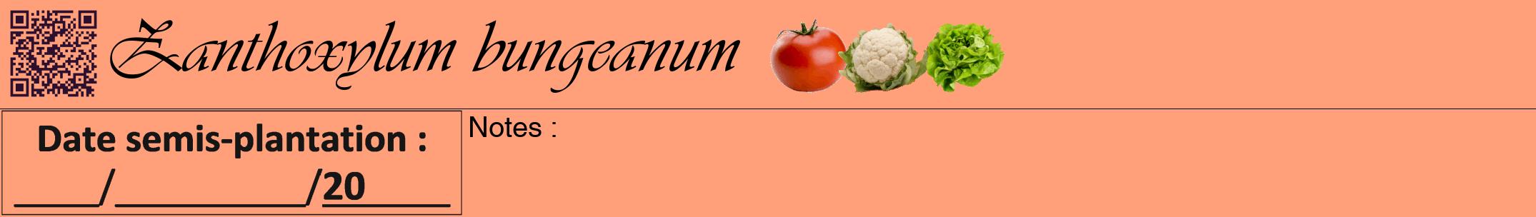 Étiquette de : Zanthoxylum bungeanum - format a - style noire39viv avec qrcode et comestibilité simplifiée