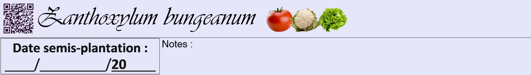 Étiquette de : Zanthoxylum bungeanum - format a - style noire55viv avec qrcode et comestibilité simplifiée