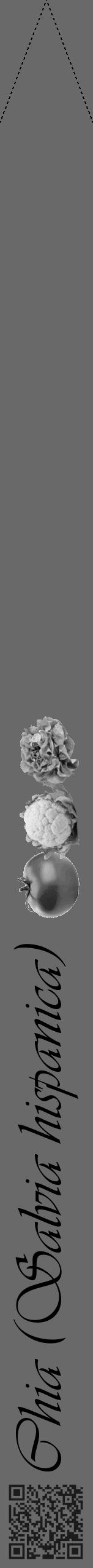 Étiquette de : Salvia hispanica - format b - style noire11viv avec qrcode et comestibilité simplifiée - position verticale