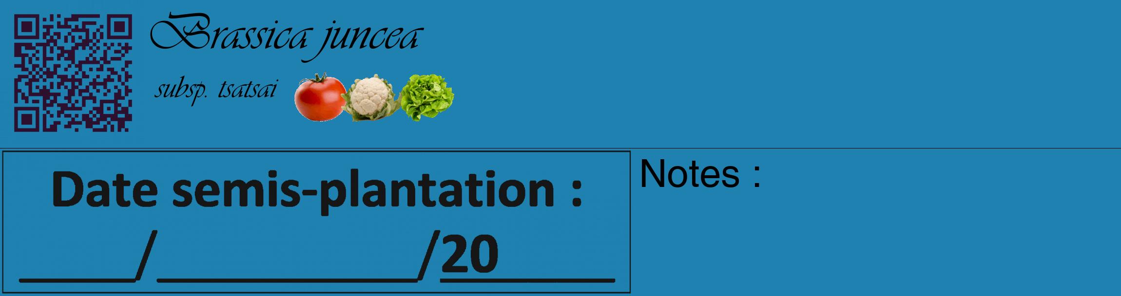 Étiquette de : Brassica juncea subsp. tsatsai - format c - style noire6basique_basique_basiqueviv avec qrcode et comestibilité simplifiée