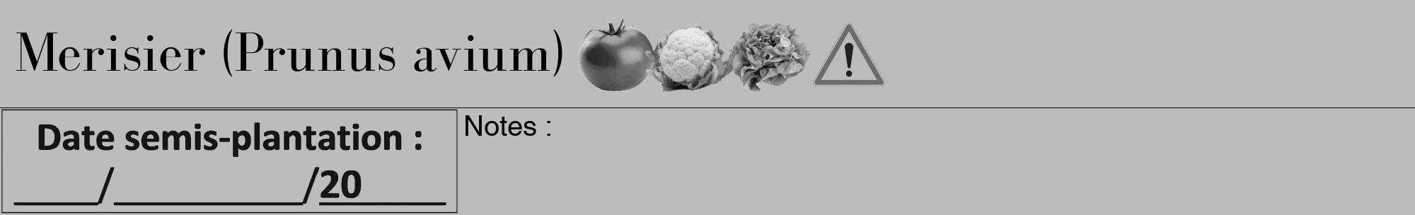 Étiquette de : Prunus avium - format a - style noire1bod avec comestibilité simplifiée