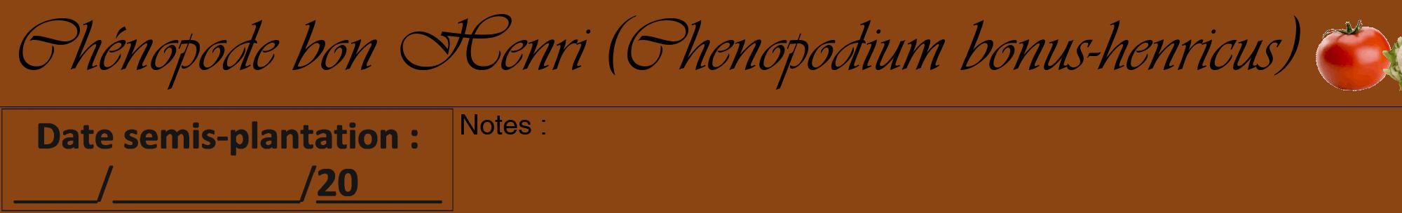 Étiquette de : Chenopodium bonus-henricus - format a - style noire30viv avec comestibilité simplifiée