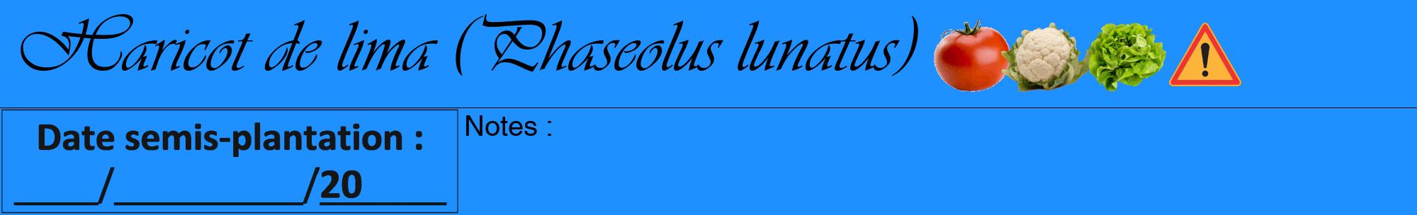 Étiquette de : Phaseolus lunatus - format a - style noire3viv avec comestibilité simplifiée