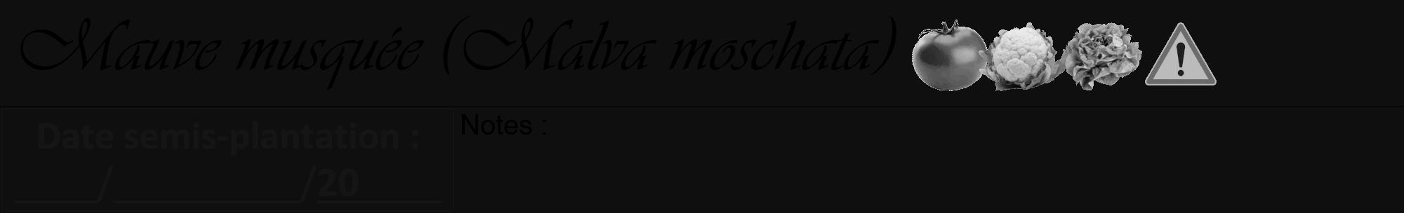 Étiquette de : Malva moschata - format a - style noire7basiqueviv avec comestibilité simplifiée
