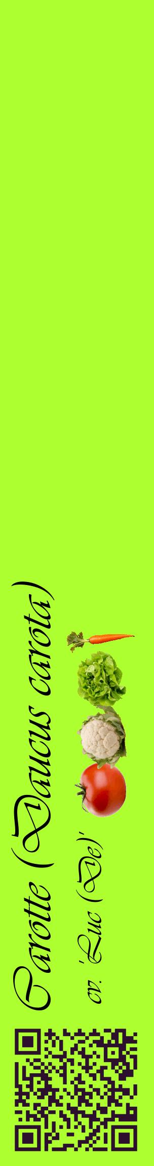 Étiquette de : Daucus carota cv. 'Luc (De)' - format c - style noire17_basiqueviv avec qrcode et comestibilité simplifiée