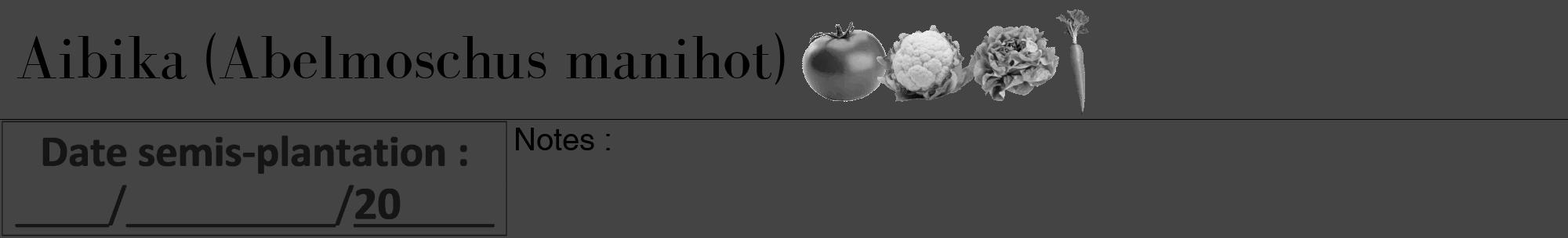 Étiquette de : Abelmoschus manihot - format a - style noire48bod avec comestibilité simplifiée