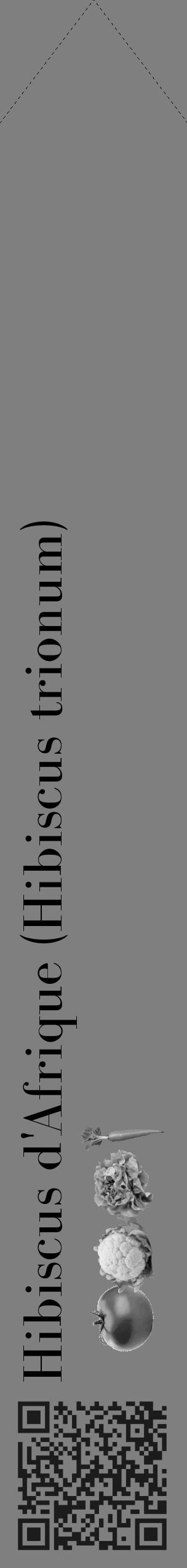 Étiquette de : Hibiscus trionum - format c - style noire31_simple_simplebod avec qrcode et comestibilité simplifiée - position verticale