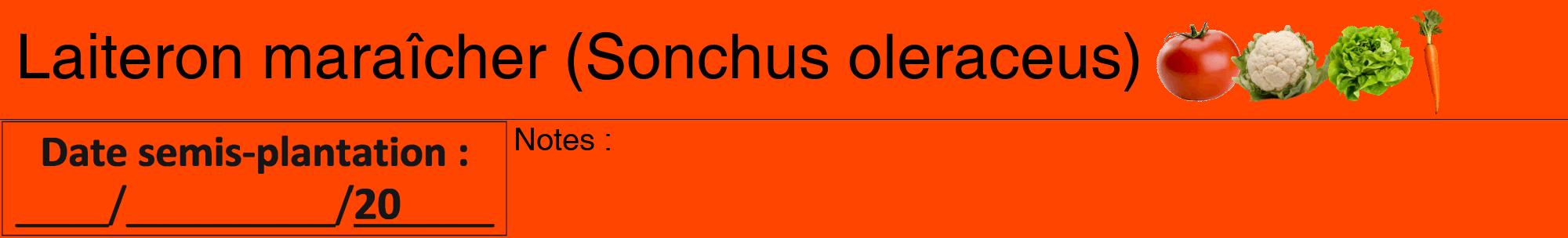 Étiquette de : Sonchus oleraceus - format a - style noire26hel avec comestibilité simplifiée